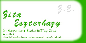 zita eszterhazy business card